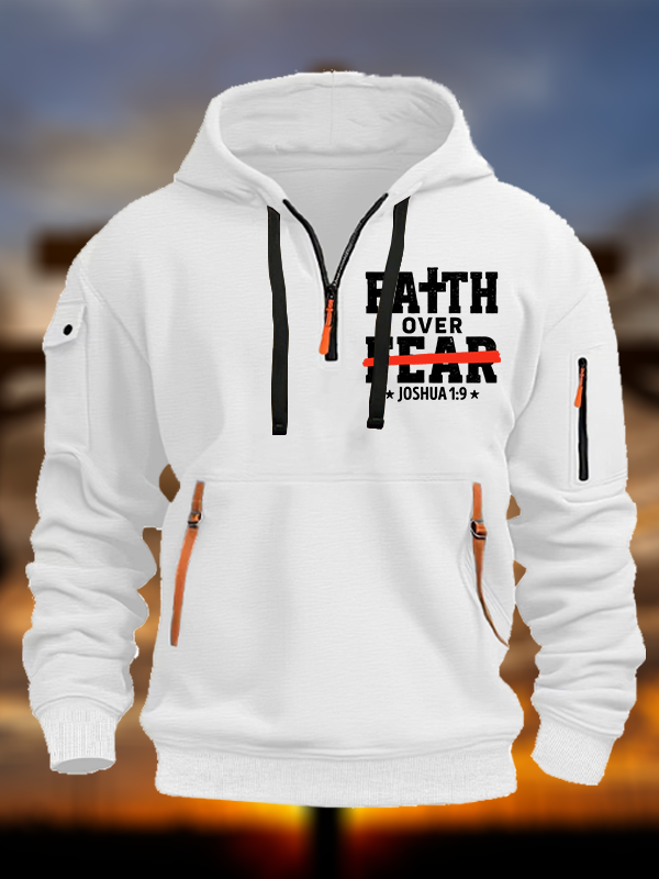 Faith Over Fear - Joshua 1:9  Jesus God Christian Zipper Hoodies