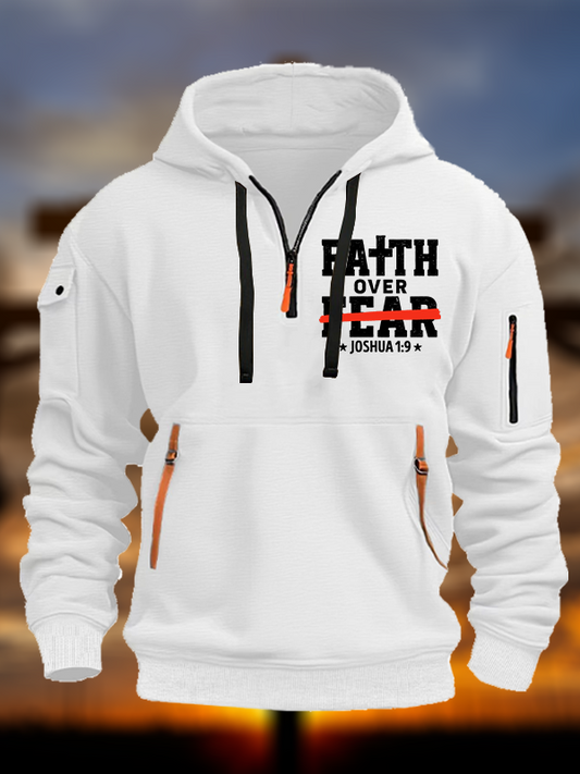 Faith Over Fear - Joshua 1:9  Jesus God Christian Zipper Hoodies
