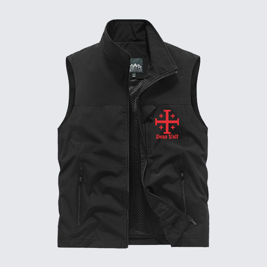 Jerusalem Cross Deus Vult Jesus God Christian Outdoor Quick-dry Vest