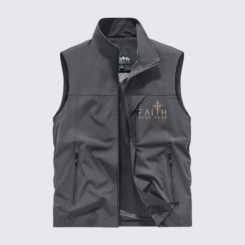 Faith Over Fear Faith Cross Jesus God Christian Outdoor Quick-dry Vest