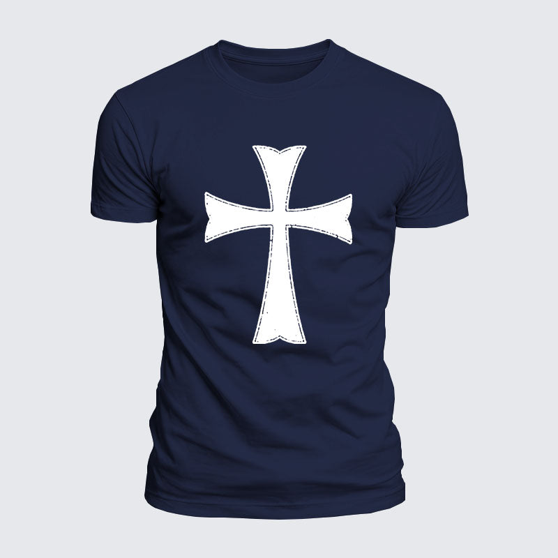 Luxe Mercerized Cotton Tee - Knights Templar Crusader Cross