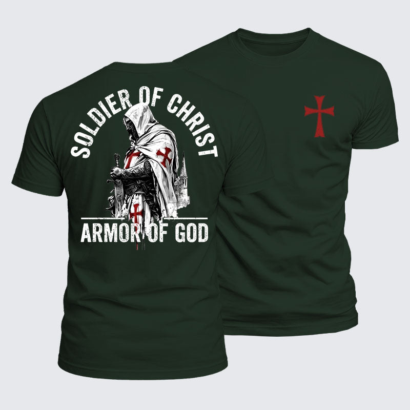 Luxe Mercerized Cotton Tee - Soldier of Christ Armor Of God Crusader Spirit