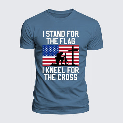 Luxe Mercerized Cotton Tee - I Stand For The Flag And Kneel For The Cross