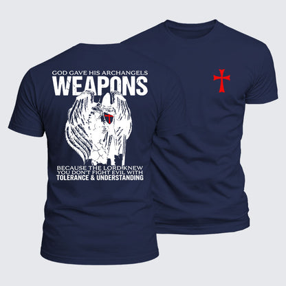 Luxe Mercerized Cotton Tee - God Gave His Archangels Weapons