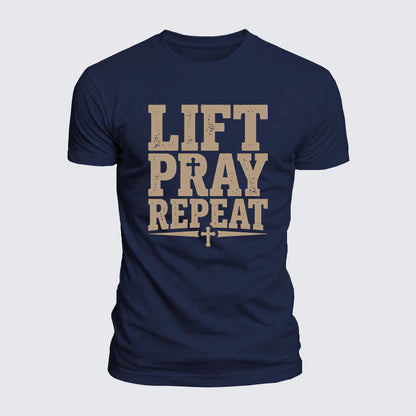 Luxe Mercerized Cotton Tee - Lift Pray Repeat