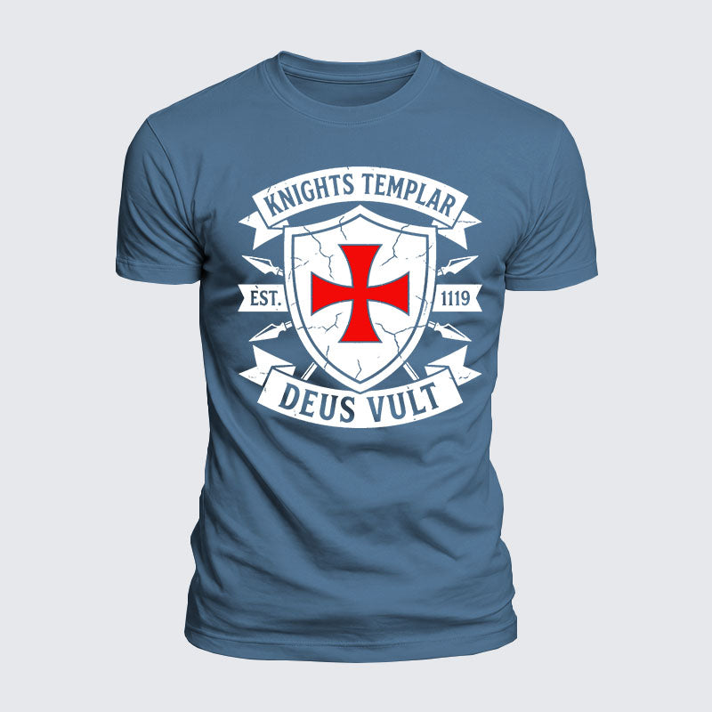 Luxe Mercerized Cotton Tee - Knights Templar Deus Vult
