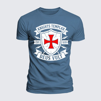 Luxe Mercerized Cotton Tee - Knights Templar Deus Vult