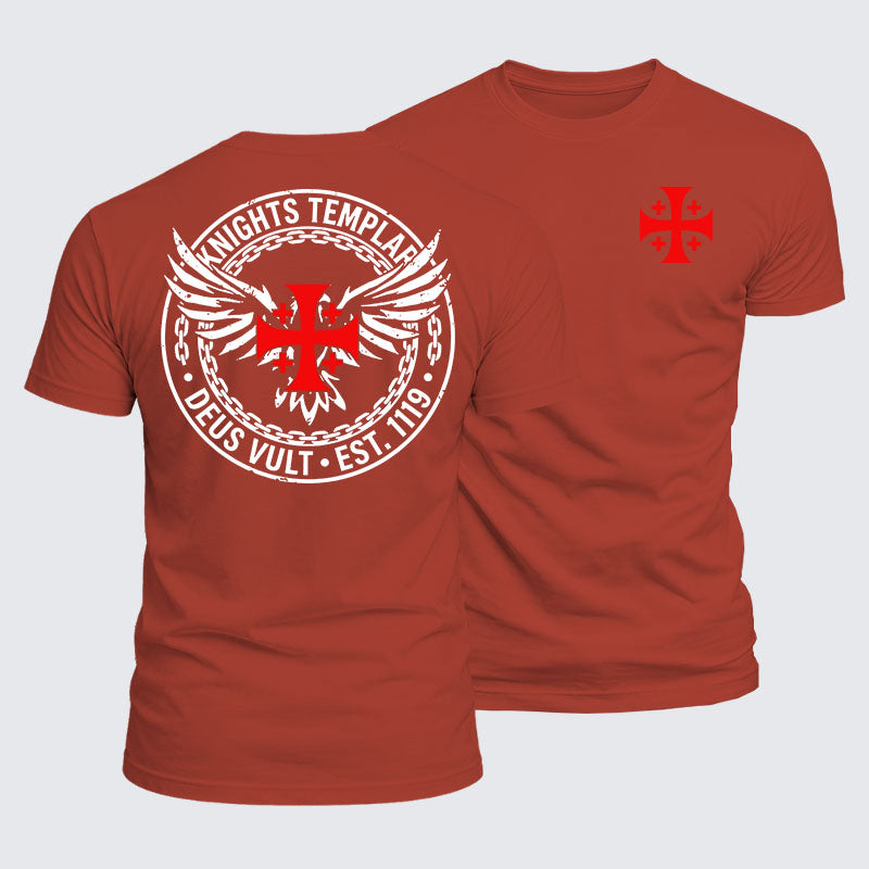 Luxe Mercerized Cotton Tee -  Knights Templar Deus Vult