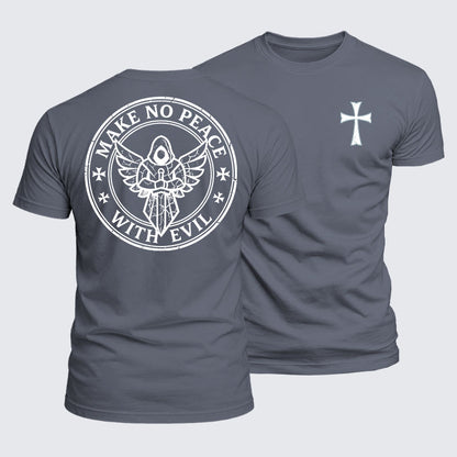 Luxe Mercerized Cotton Tee - Make No Peace with Evil Knight Templar Jerusalem Cross