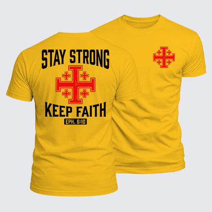Luxe Mercerized Cotton Tee -  Stay Strong, Keep Faith