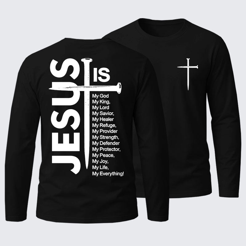 Jesus and The Cross Cotton Long Sleeve T-Shirt
