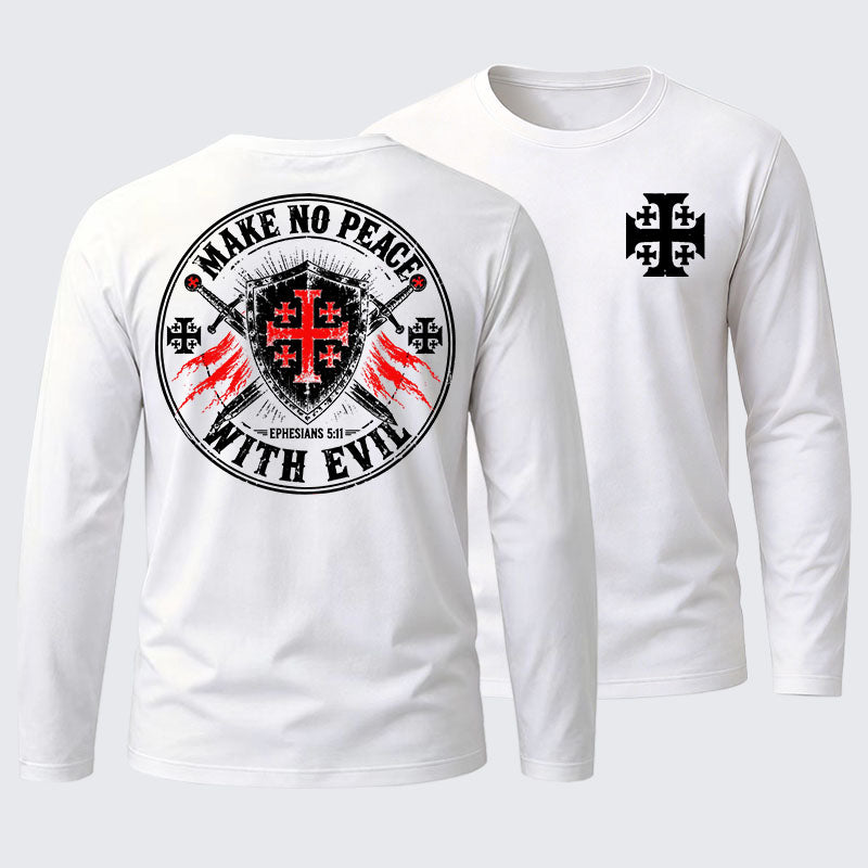 Make No Peace With Evil Cotton Long Sleeve T-Shirt
