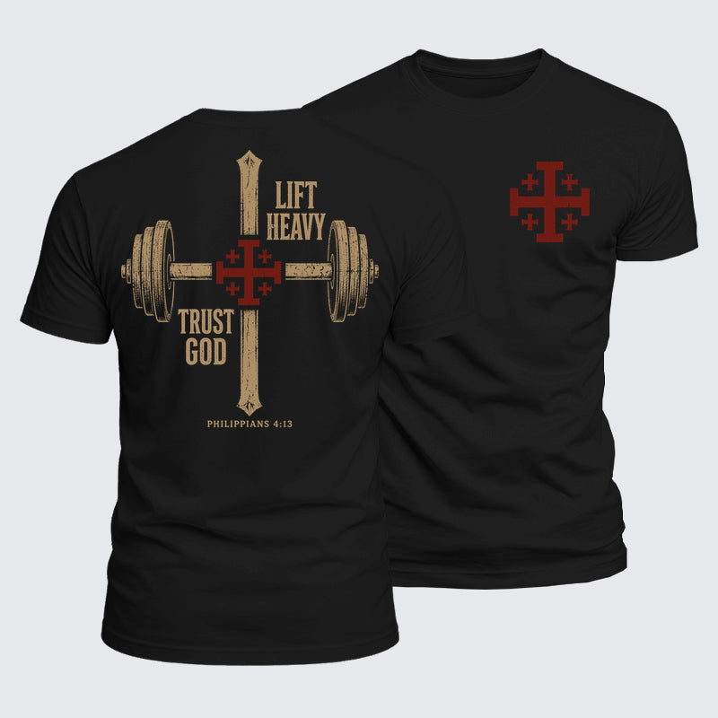 Luxe Mercerized Cotton Tee -  Lift Heavy Trust God