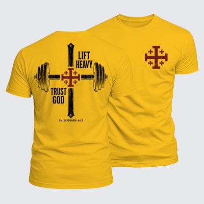 Luxe Mercerized Cotton Tee -  Lift Heavy Trust God