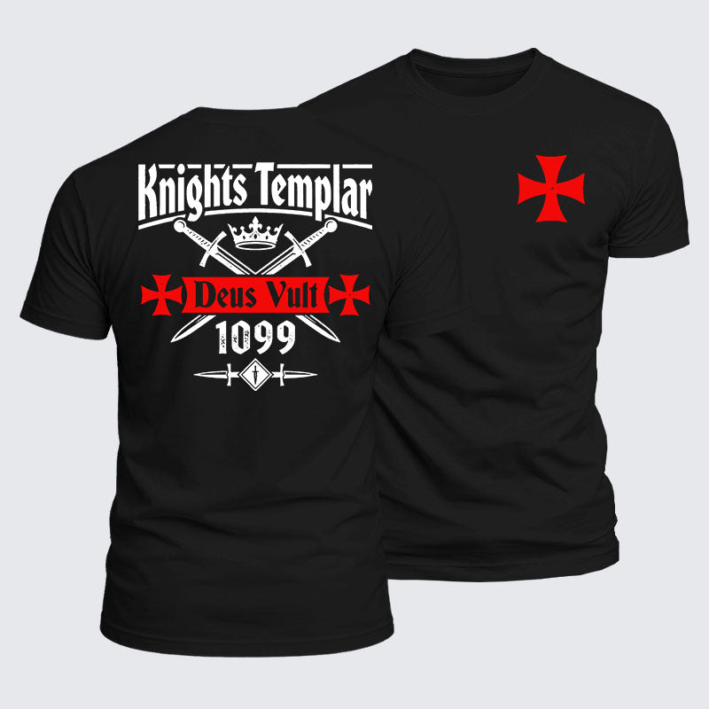 Luxe Mercerized Cotton Tee - Knights Templar Deus Vult