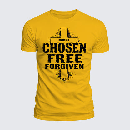 Luxe Mercerized Cotton Tee - Chosen Free Forgiven Romans 8:1-2