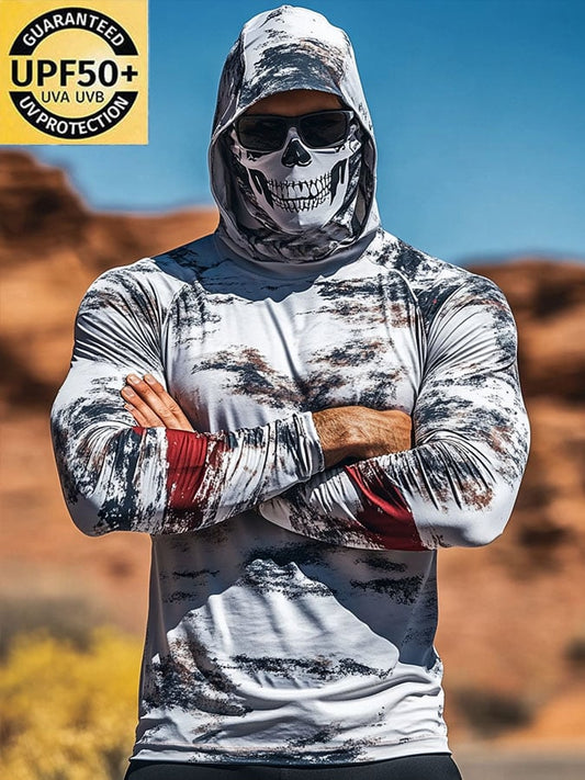 Men's Outdoor Sun Protection Breathable Cool Hooded Sun Protection Long Sleeve Top