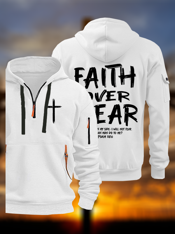 Faith Over Fear Jesus God Christian Zipper Hoodies