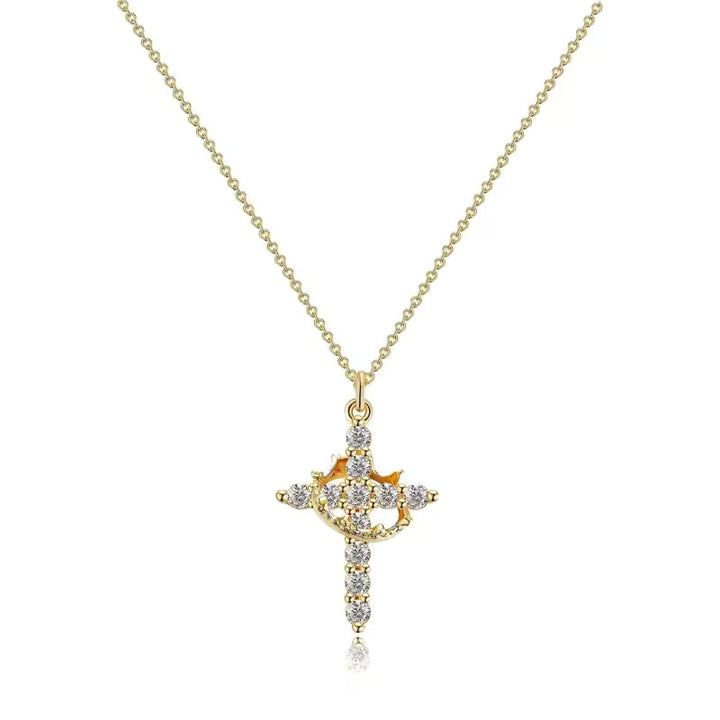 Crowned Cross Necklace