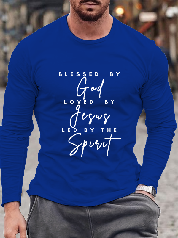 Blessed God Loved Jesus Led Spirit Long Sleeve T-Shirt