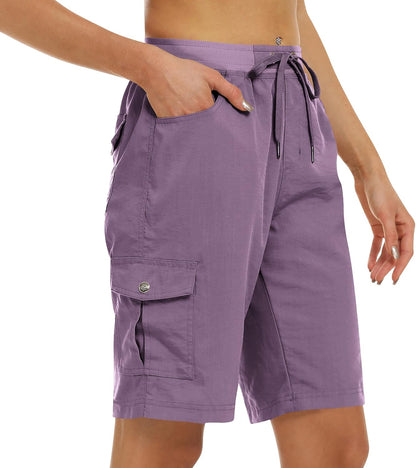 Women's 10" Hiking Cargo Shorts 6 Pockets Lightweight Quick Dry