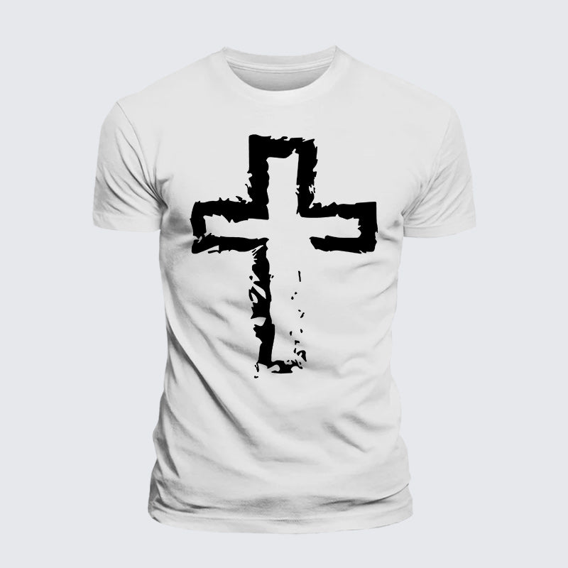 Luxe Mercerized Cotton Tee - Cross Religious
