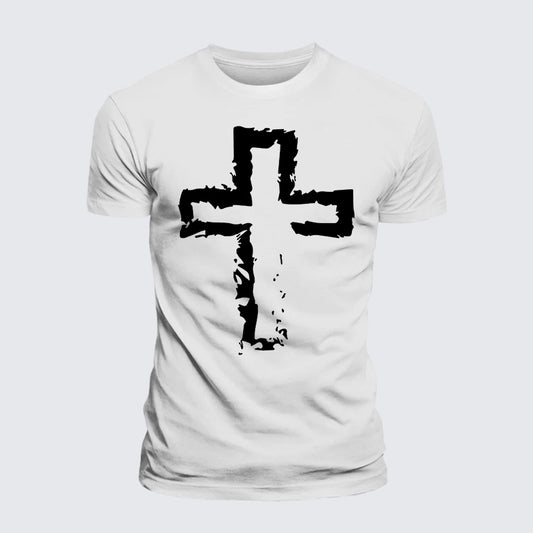 Luxe Mercerized Cotton Tee - Cross Religious