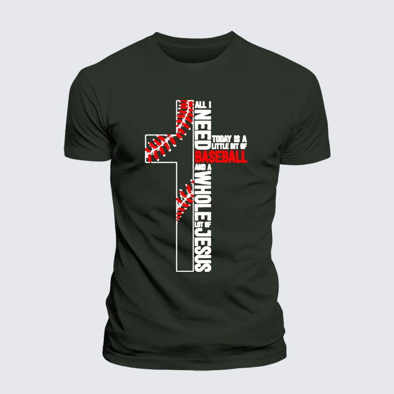 Luxe Mercerized Cotton Tee - I Need Baseball And Jesus