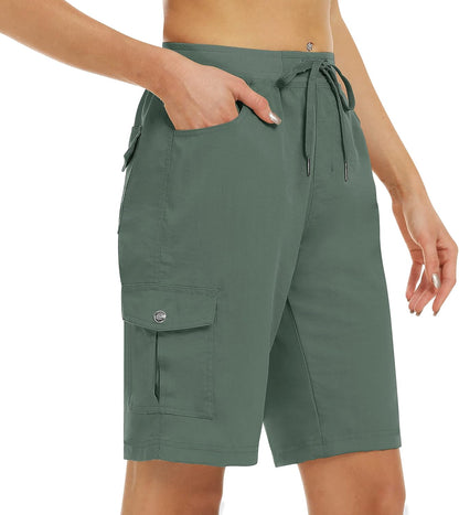 Women's 10" Hiking Cargo Shorts 6 Pockets Lightweight Quick Dry