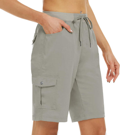 Women's 10" Hiking Cargo Shorts 6 Pockets Lightweight Quick Dry