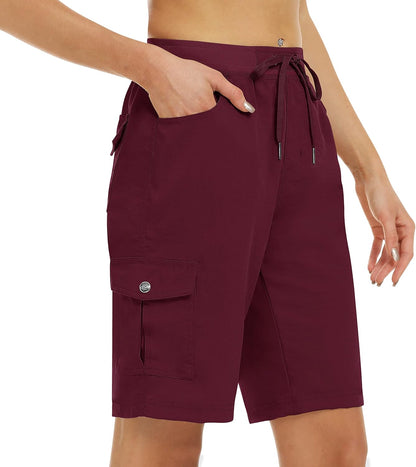 Women's 10" Hiking Cargo Shorts 6 Pockets Lightweight Quick Dry