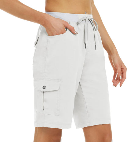 Women's 10" Hiking Cargo Shorts 6 Pockets Lightweight Quick Dry