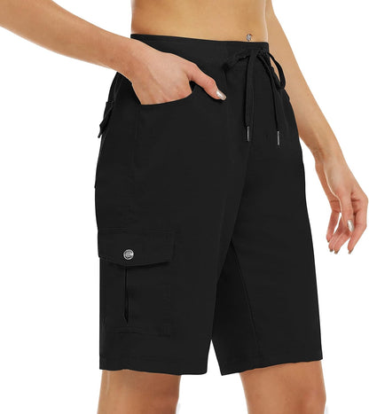 Women's 10" Hiking Cargo Shorts 6 Pockets Lightweight Quick Dry