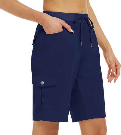 Women's 10" Hiking Cargo Shorts 6 Pockets Lightweight Quick Dry