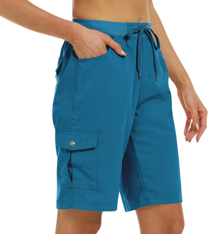 Women's 10" Hiking Cargo Shorts 6 Pockets Lightweight Quick Dry