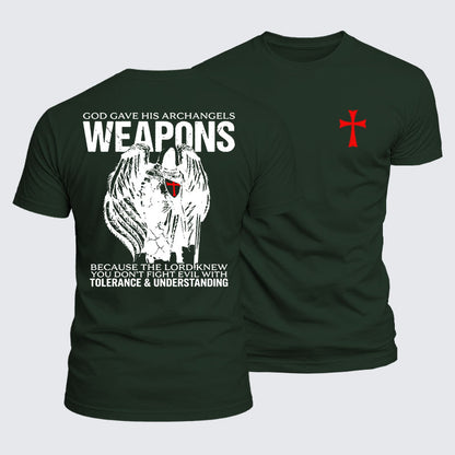 Luxe Mercerized Cotton Tee - God Gave His Archangels Weapons