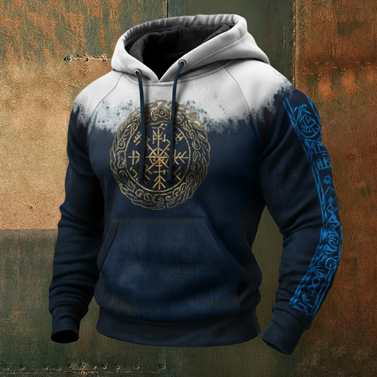 Nordic Viking Style Tree Of Life Vegvísir Casual Long-Sleeve Hoodie