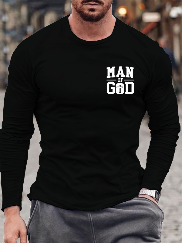 Man Of God Christian Cotton Long Sleeve T-Shirt