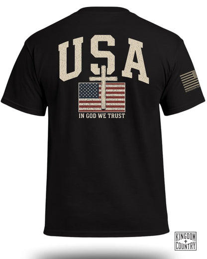 USA Flag Cross Patriotic T-Shirt