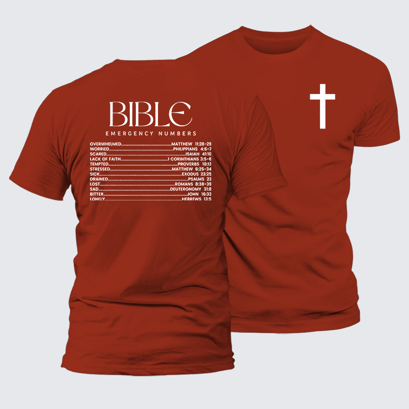 Luxe Mercerized Cotton Tee - Bible Emergency Numbers
