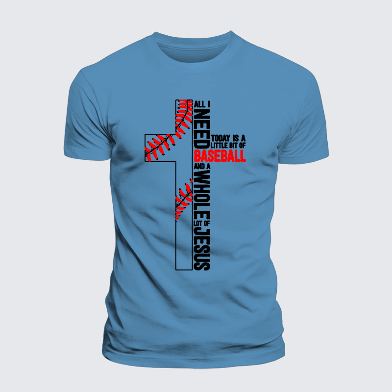 Luxe Mercerized Cotton Tee - I Need Baseball And Jesus