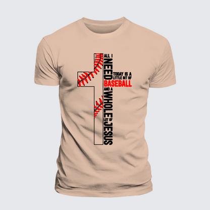 Luxe Mercerized Cotton Tee - I Need Baseball And Jesus