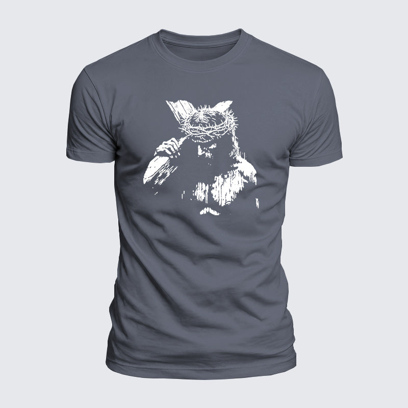 Luxe Mercerized Cotton Tee - Jesus Holding Cross