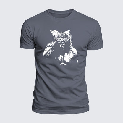 Luxe Mercerized Cotton Tee - Jesus Holding Cross