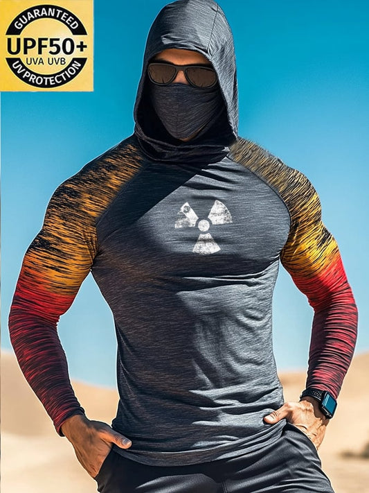 Men's Outdoor Sun Protection Breathable Cool Hooded Sun Protection Long Sleeve Top