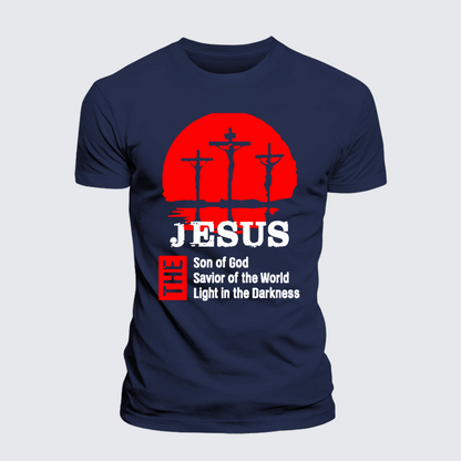 Luxe Mercerized Cotton Tee - Jesus The Son Of God The Savior Of The World The Light In The Darkness
