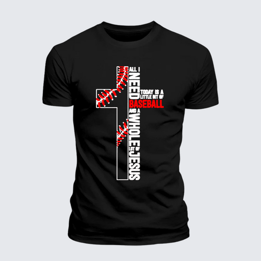 Luxe Mercerized Cotton Tee - I Need Baseball And Jesus