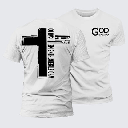 Luxe Mercerized Cotton Tee - God Is Good Philippians 4:13