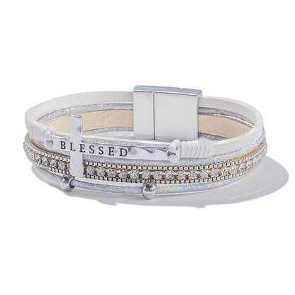 Handwoven Western-style Cross Bracelet