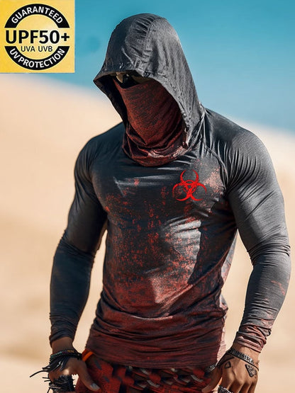 Men's Outdoor Sun Protection Breathable Cool Hooded Sun Protection Long Sleeve Top
